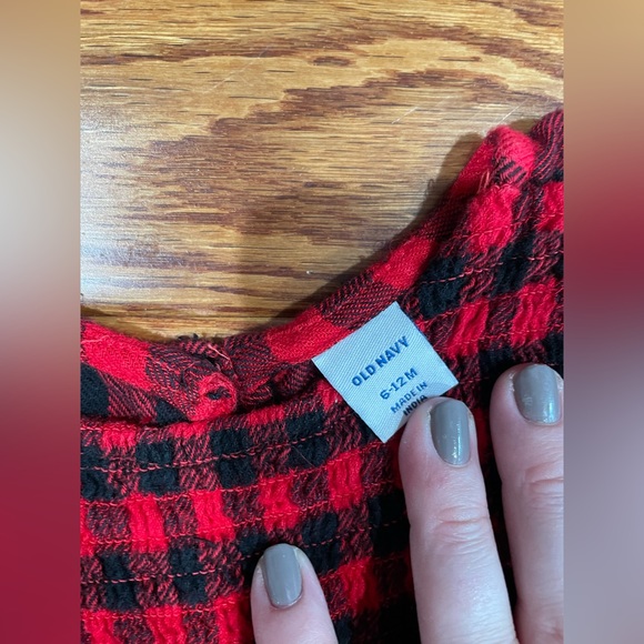 Old Navy 6-12 Months Flannel Romper- Buffalo Check - Picture 4 of 4